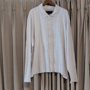 NWT Men's Size 2X Edgar + Ash Cream Button Down Layering Polo Sweater
